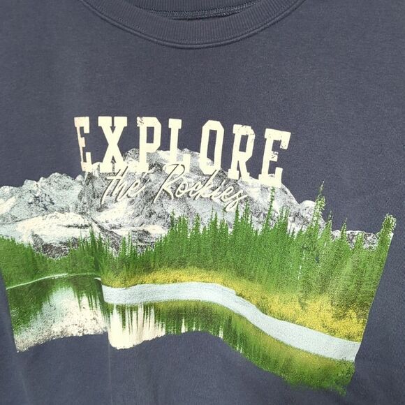 Grayson/Thread Blue Graphic Cropped Sweatshirt - Picture 2 of 6